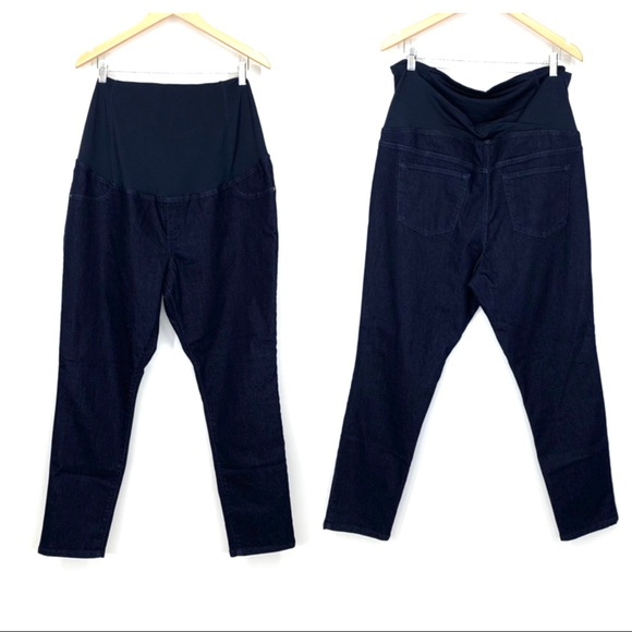 Isabel Maternity Jeggings With Pockets Dark Wash Blue Navy Nwot Size 18/34R Nwot - Picture 1 of 15